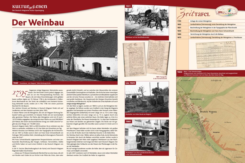 Der Weinbau, Deutsch-Wagram Der Weinbau, Deutsch-Wagram, Kultur(er)leben Tafel