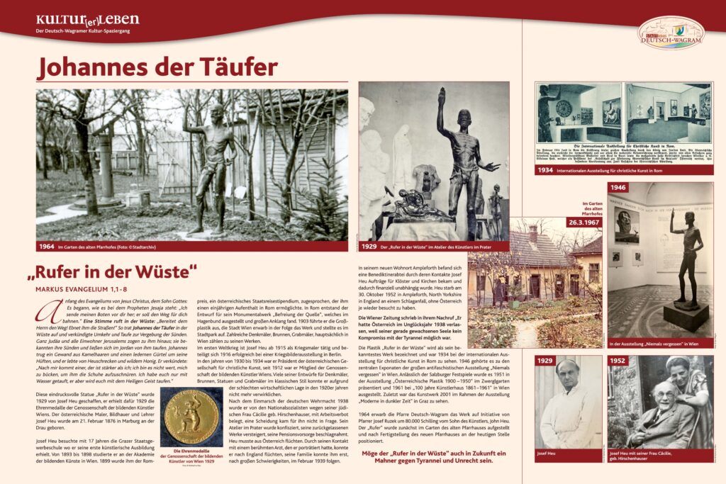 Johannes der Täufer, Rufer in der Wüste, Statue von Bildhauer, Maler und Professor Josef Heu Johannes der Täufer, Rufer in der Wüste, Statue von Bildhauer und Maler Josef Heu