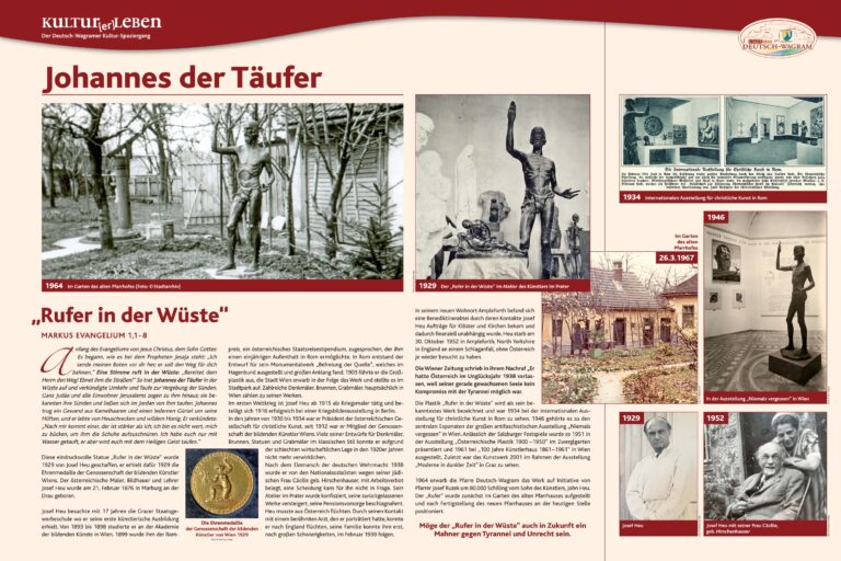 Johannes der Täufer, Rufer in der Wüste, Statue von Bildhauer und Maler Josef Heu