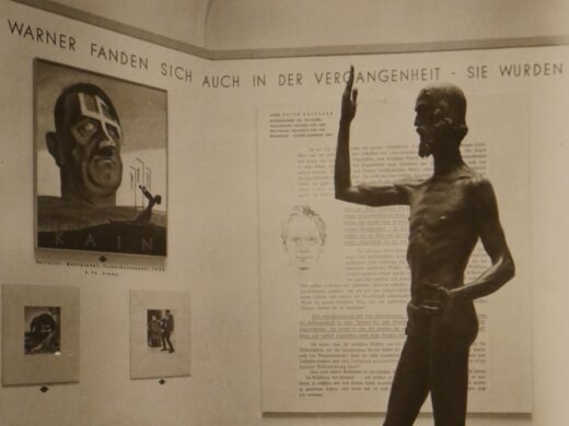 Rufer in der Wüste, Joseph Heu, Ausstelung 1946, Niemals vergessen, © WStLA, M.Abt.350, A19 Fotos, Fotoalben. Reproduktion: Hermann Amon