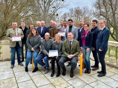 Gruppenfoto aller Gemeindevertreter, Präsentation der Marchfeld Geheimnisse im Schloss Marchegg