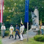 Wagramer Historientage 2025 - Kranzniederlegung beim Denkmal der Schlacht bei Wagram