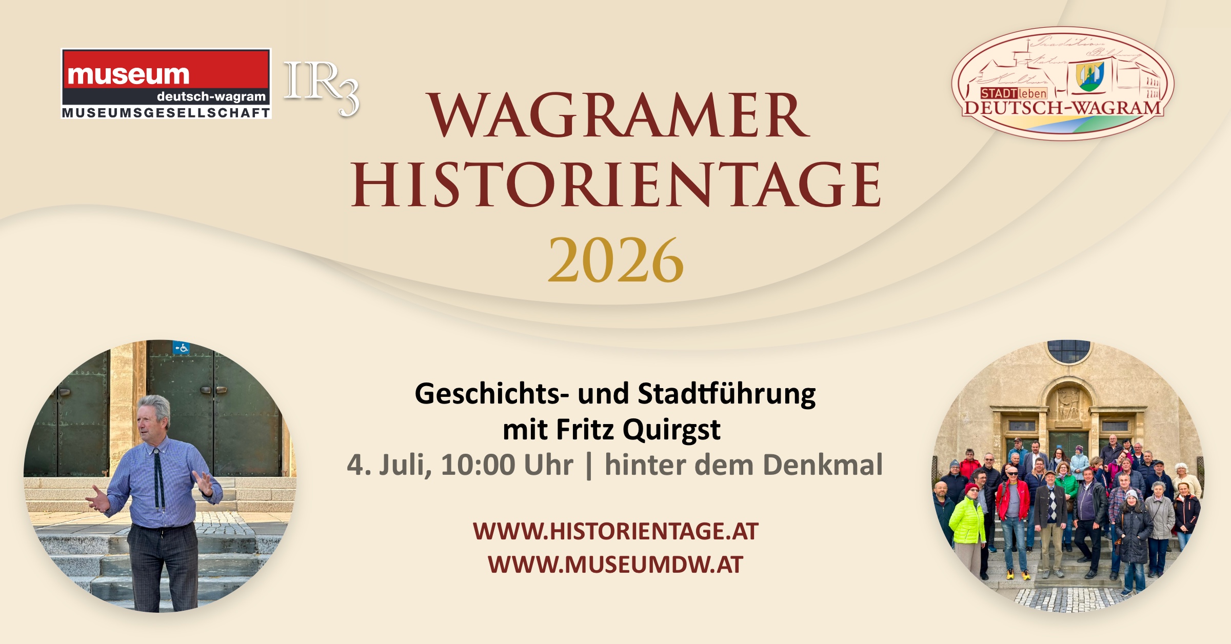 Wagramer Historientage 2026 – Geschichts- und Stadtführung mit Fritz Quirgst
