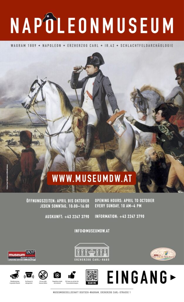 Eingangsschild zum Napoleonmusem mit QR Code und Audio Guide