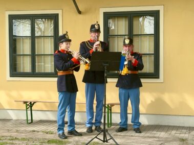 Ensemble des Blasorchesters der Musikschule Deutsch-Wagram. Eröffnungsfeier der Museen Deutsch-Wagram im Erzherzog Carl-Haus