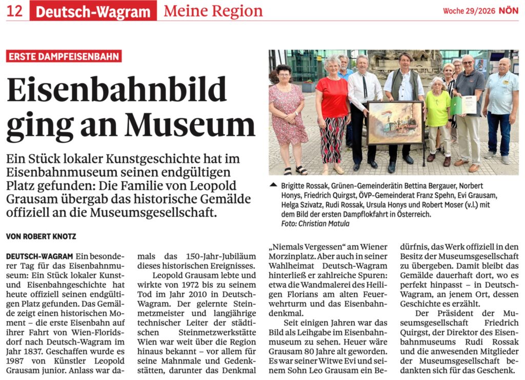 NÖN 2026-29 Schenkung an das Eisenbahnmuseum Deutsch-Wagram NÖN 2026-29 Schenkung an das Eisenbahnmuseum Deutsch-Wagram