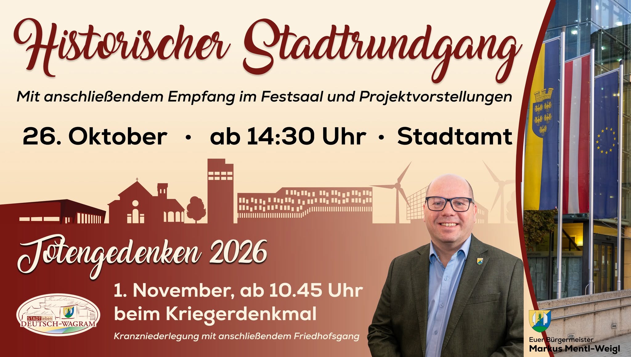 Historischer Stadtrundgang am 26. Oktober mit Bürgermeister Markus Mental-Weigl
